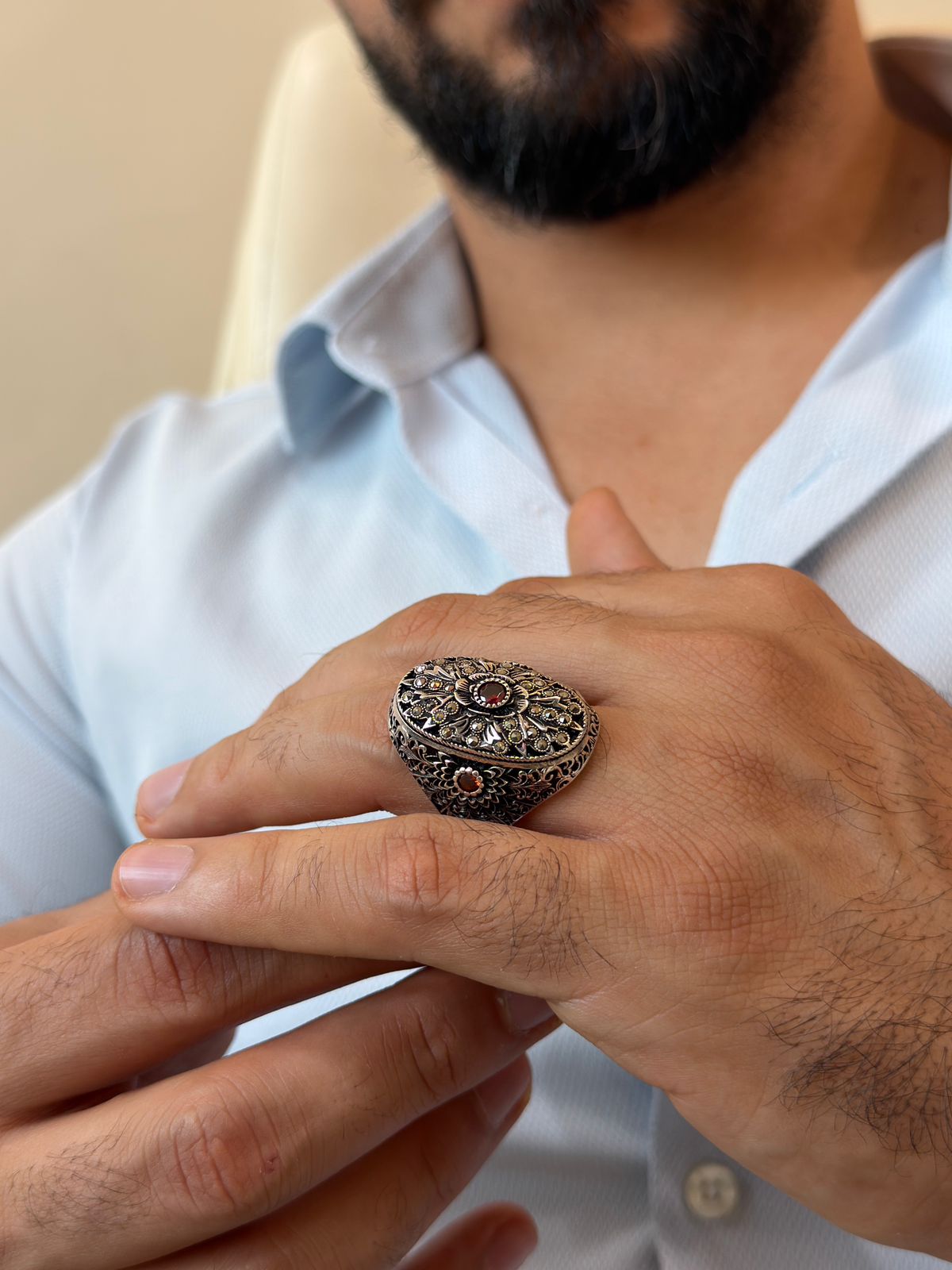Orange Ember Trinity Ring