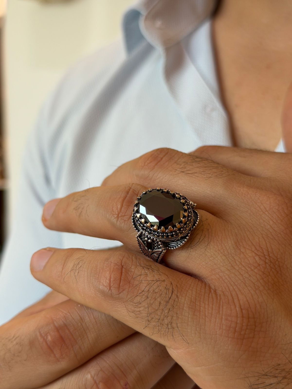 Obsidian Shine Ring