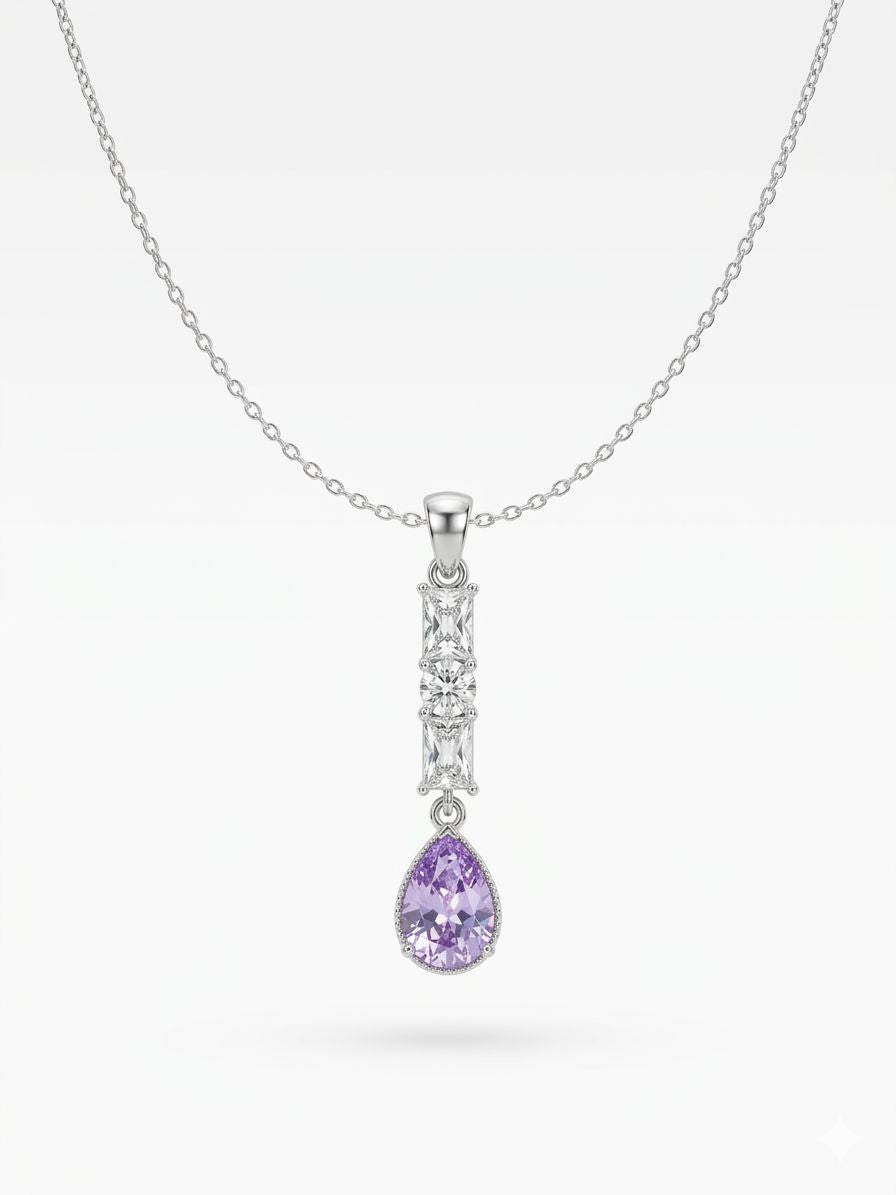 Amethyst Drop Necklace