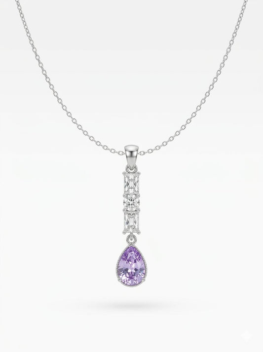 Amethyst Drop Necklace