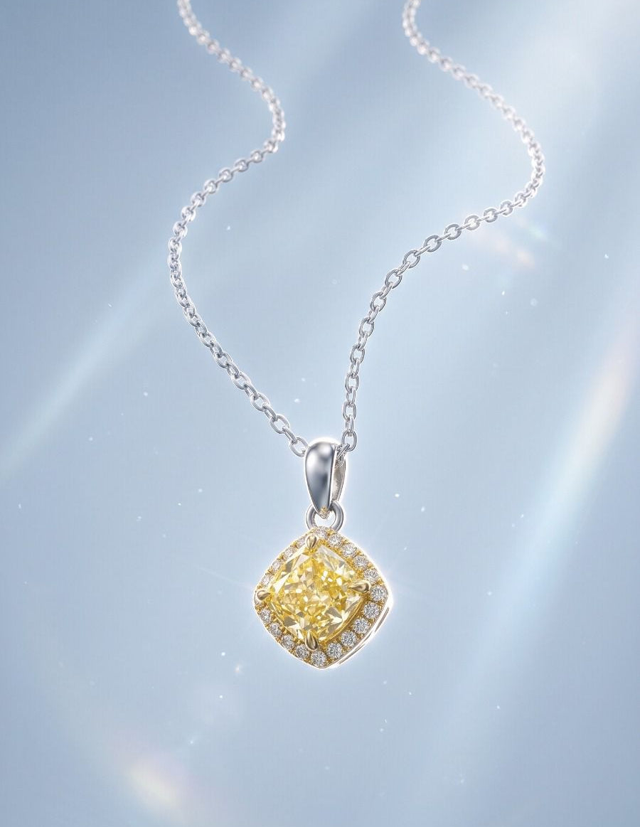 Citrine Halo Necklace